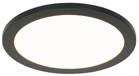 Candeeiro de teto moderno preto 30 cm com LED IP44 - Steve Moderno