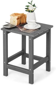 Mesa quadrada para jardim para exterior 36 x 36 x 47 cm resistente às intempéries em HDPE Cinzenta