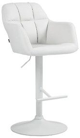 Banco de bar Natoma em couro sintético com estrutura branca 97-118 x 57 x 59 cm Branco