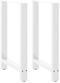 vidaXL Pés para mesa de bar , brancos, 2 peças, 60x(90-91) cm, aço