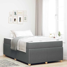 vidaXL Estrutura de cama com colchão Cinzento escuro 120 x 190 cm