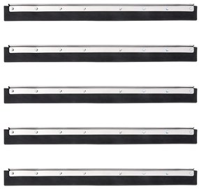 vidaXL Cabeças de rodo de chão 5 pcs 55x2x5 cm aço e borracha