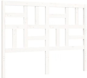 Estrutura de cama com cabeceira 120x200cm madeira maciça branco