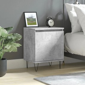 vidaXL Mesa de cabeceira 40x30x50cm derivados madeira cinzento cimento