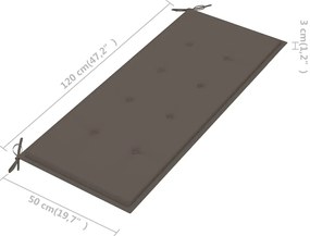 Banco de jardim 2 lugares c/ almofadão 120 cm eucalipto maciço