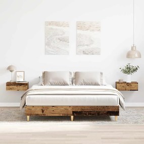 Estrutura de cama sem colchão 140x200 cm madeira velha
