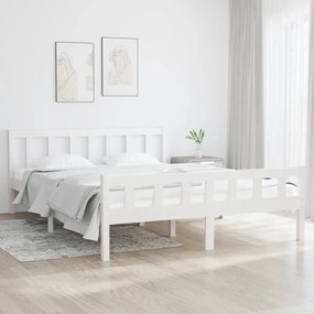 810680 vidaXL Estrutura de cama 140x200 cm madeira maciça branco