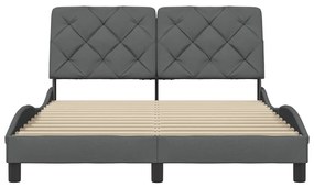 Estrutura de cama sem colchão 120x200 cm tecido cinzento-escuro