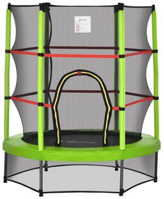 HOMCOM Trampolim Infantil com Rede Segurança Ø107 cm Ø140x160 cm Verde