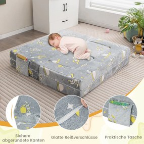 Poltrona infantil 2 em 1 que brilha no escuro, sofá infantil dobrável de veludo, sofá infantil