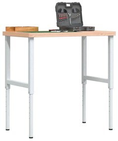 vidaXL Bancada retangular 100x60x(73-99,5) cm madeira de faia maciça