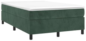 Cama boxspring com colchão 120x200 cm veludo verde-escuro