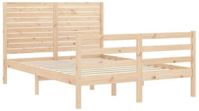 Estrutura de cama com cabeceira 140x200 cm madeira maciça