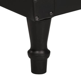 Poltrona couro de cabra genuíno preto