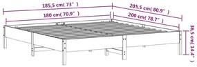 Cama sem colchão 180x200 cm pinho maciço castanho-mel