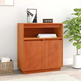 vidaXL Buffet Castanho-mel 70 x 34 x 80 cm Madeira de pinho maciça