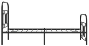Estrutura de cama com cabeceira e pés 80x200 cm metal preto