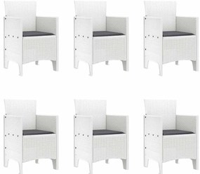 Conjunto de Jantar de Jardim 7 pcs Branco 200 x 100 x 73 cm