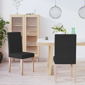 vidaXL Cadeiras de jantar 2 pcs tecido preto