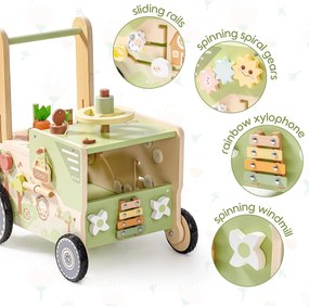 Andador de madeira para bebés 39 cm x 27 cm x 49 cm Green Farm