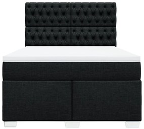 Cama com molas/colchão 160x200 cm tecido preto