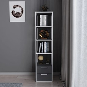 Estante Robbins – Branco e Antracite – 39x39x160 cm