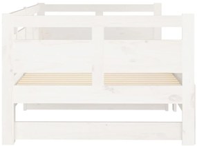 Estrutura sofá-cama de puxar 2x(80x200) cm pinho maciço branco