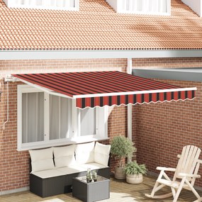 vidaXL Toldo Retrátil Automático Laranja e Castanho 300x250 cm