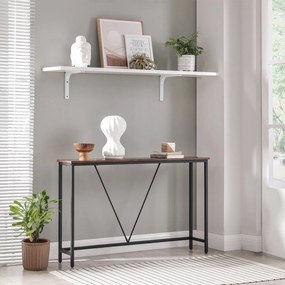 Mesa consola de 120 x 23 x 74 cm Castanho vintage + Preto