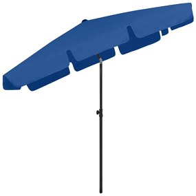 Guarda-sol de praia 200x125 cm azul-ciano