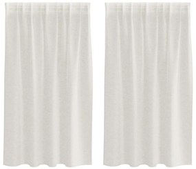 Cortinas com cortinas 2 pcs Creme 140 x 140 cm Poliéster