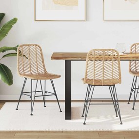 vidaXL Cadeira de jantar 2 pcs Natural 44,5 x 55 x 85 cm