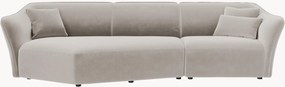 Sofá de canto modular em veludo Flora (5 lugares)