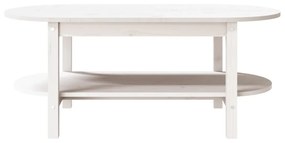 Mesa de centro 110x55x45 cm madeira de pinho maciça branco