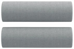 3 pcs conjunto de sofás com almofadas tecido cinzento-claro