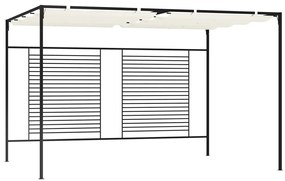 Gazebo com telhado retrátil 3x4x2,3 m 180 g/m² cor creme