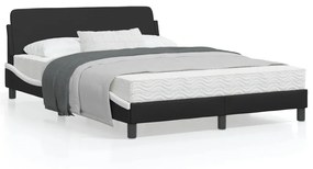 vidaXL Estrutura cama c/ cabeceira 120x200 couro artif. preto/branco