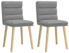 Cadeiras de jantar 2 pcs tecido cinzento-claro