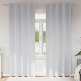 vidaXL Cortinas com cortinas 2 pcs Cinza Claro 245 x 140 cm Poliéster