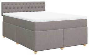 Cama com molas/colchão 140x190 cm tecido castanho-acinzentado