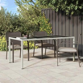 vidaXL Mesa de Jantar Jardim Branca 190x90x75 cm Vime PE