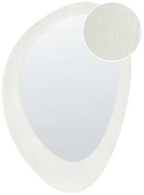 Espelho de parede em veludo branco 60 x 90 cm AUDES Beliani