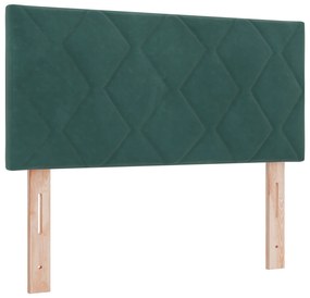 Cama Box Spring com Colchão Verde Escuro 100x200 cm Veludo