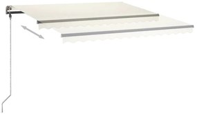 Toldo retrátil manual com LED 450x350 cm cor creme