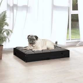 Cama para cães 61,5x49x9 cm madeira de pinho maciça preto