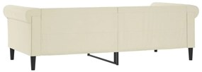 Sofá-cama 90x200 cm couro artificial cor creme