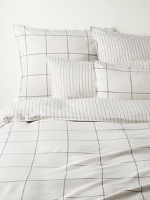 Capa de edredão em flanela de algodão xadrez Noelle