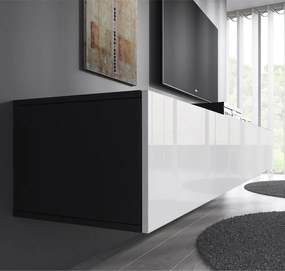 Mueble TV modelo Nerea H2 (160 cm) en negro con blanco