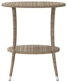 Cadeiras de jardim reclináveis 2 pcs com mesa vime PE bege