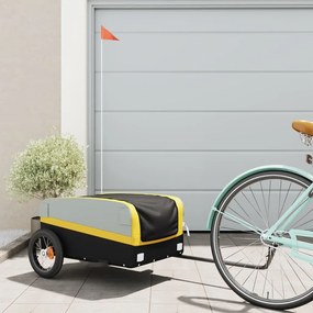 Reboque para bicicleta 30 kg ferro preto e amarelo